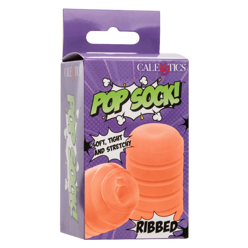 Pop Sock Ribbed Reversible Stroker Soft Tight Stretchy Material Orange