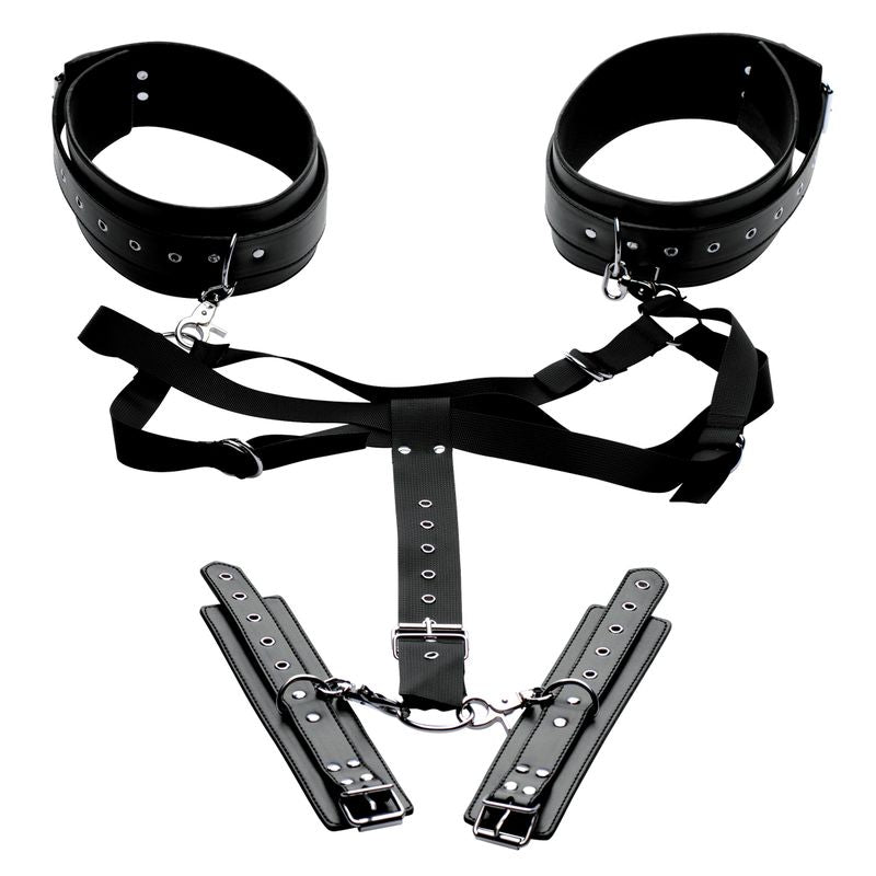 Master Series Acquire Thigh Harness and Wrist Cuffs – Restraint Set