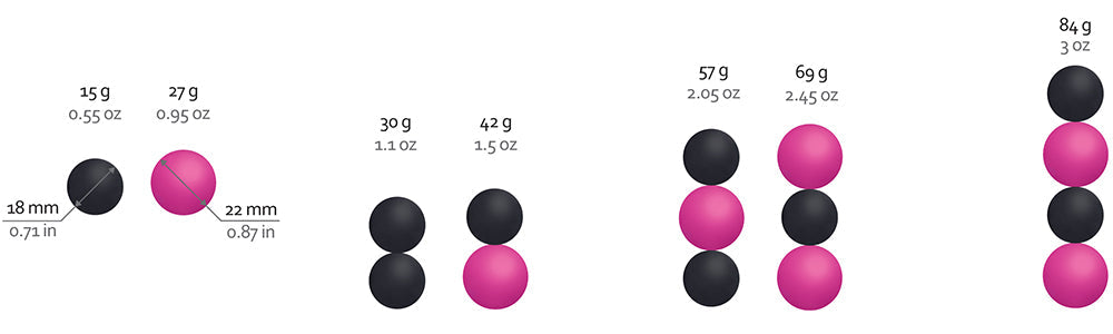 Geisha Balls Magnetic Set of 4 Sizes 15g to 27g