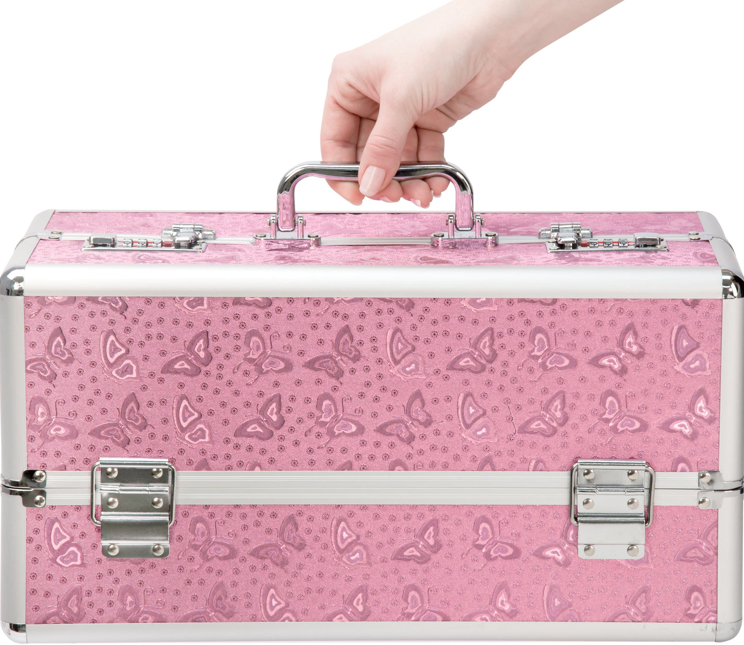 Lockable Large Vibrator Case in Pink for Secure Storage and Travel
