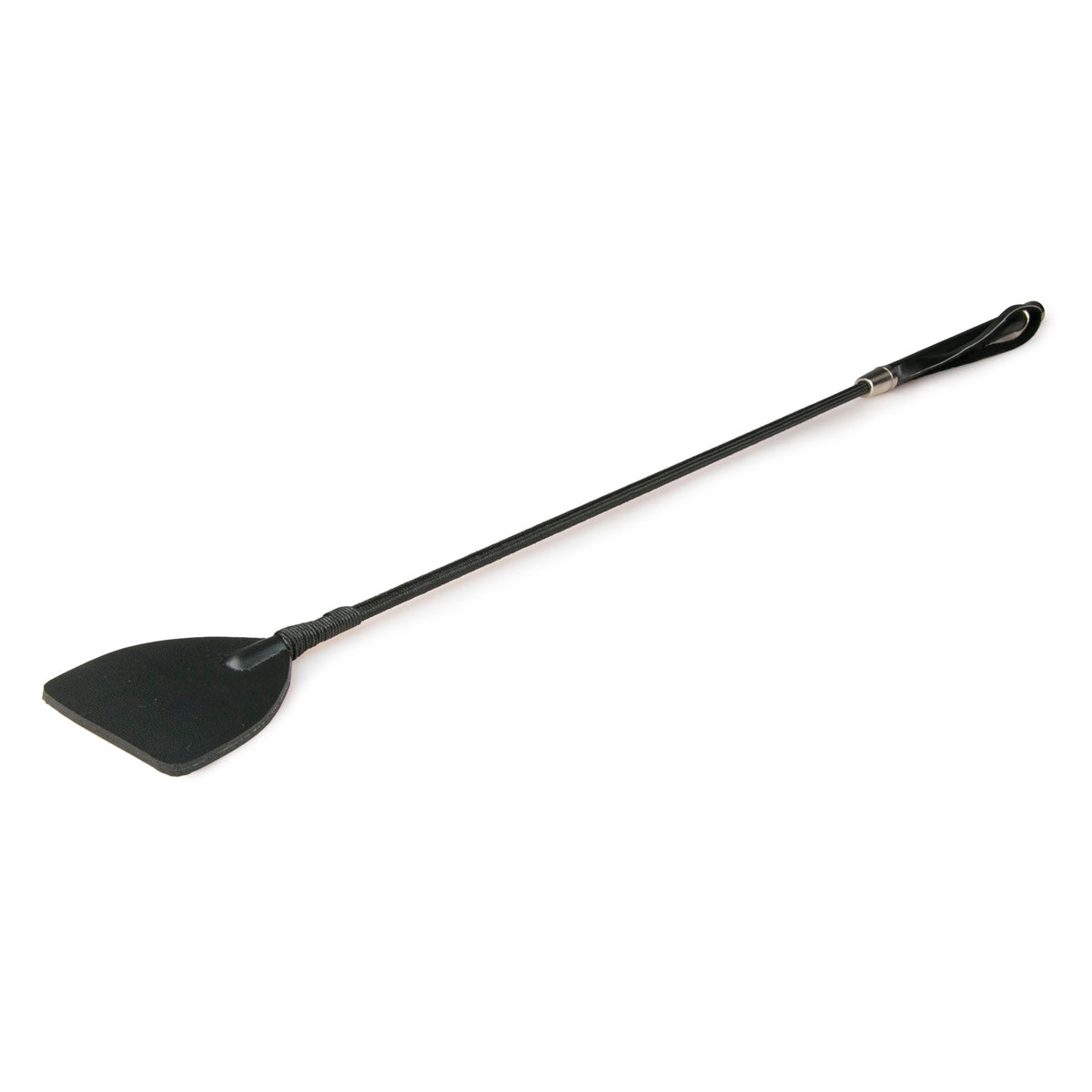 Wide Crop Whip in Black Leather for S and M Play