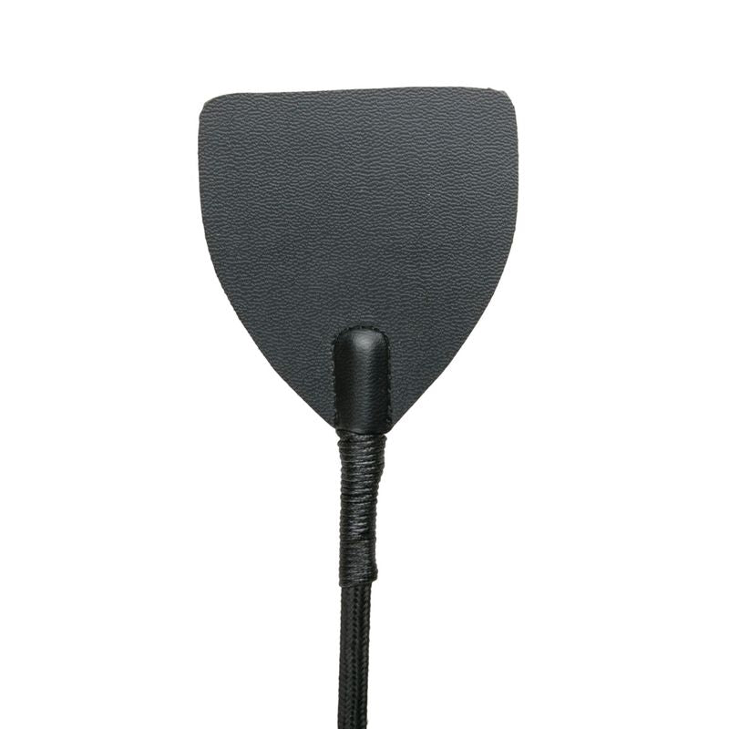 Wide Crop Whip in Black Leather for S and M Play