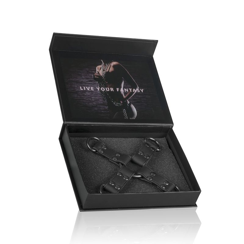 Hogtie Black Faux Leather Bondage Restraint