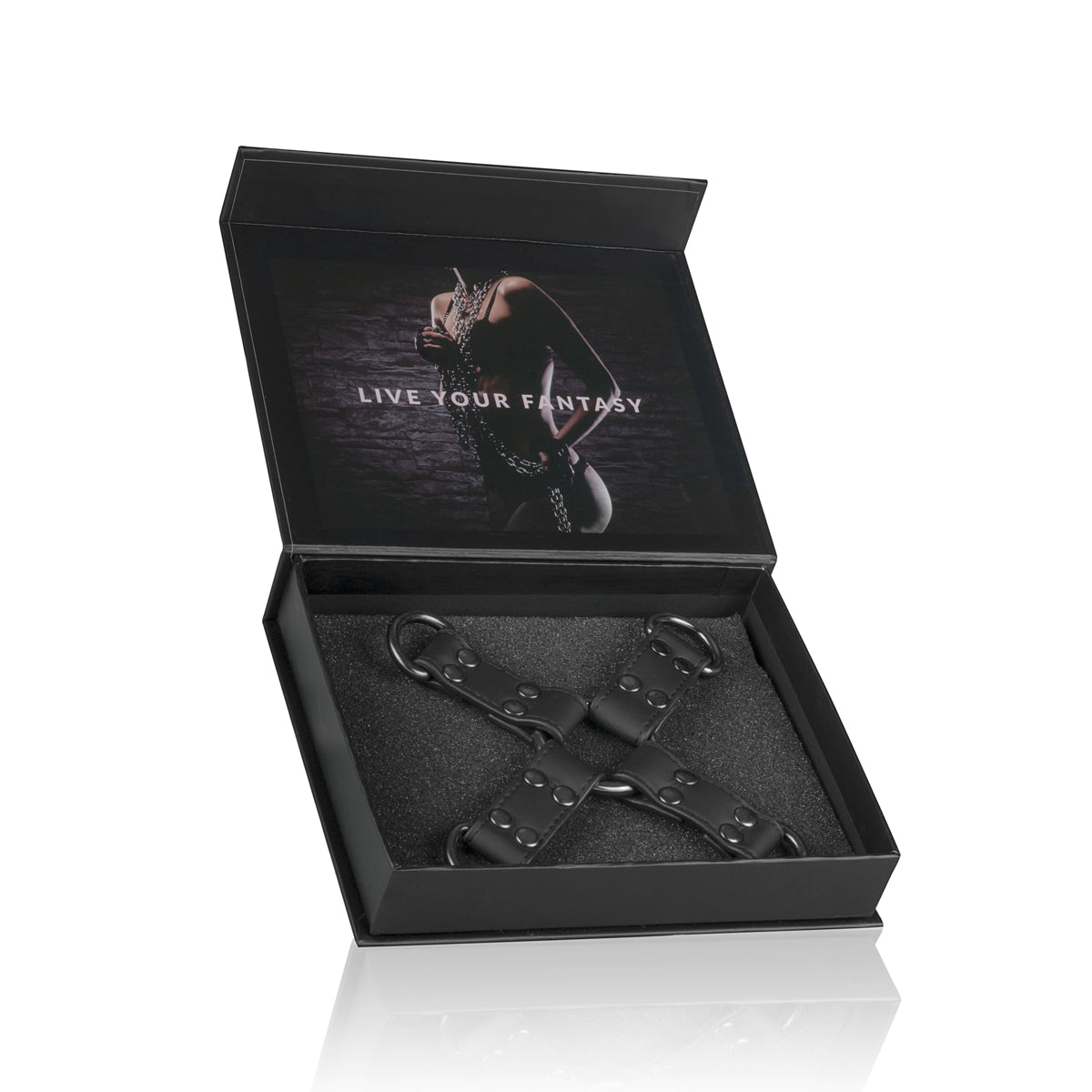 Hogtie Black Faux Leather Bondage Restraint