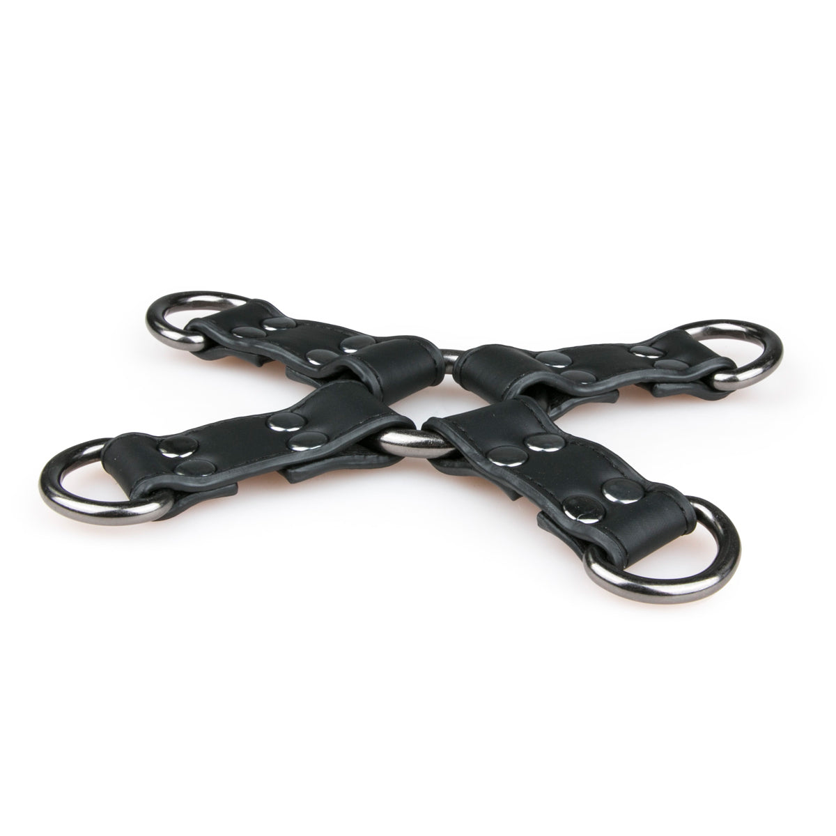 Hogtie Black Faux Leather Bondage Restraint