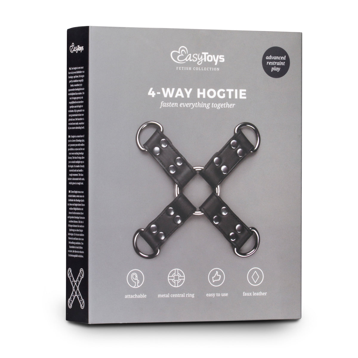 Hogtie Black Faux Leather Bondage Restraint