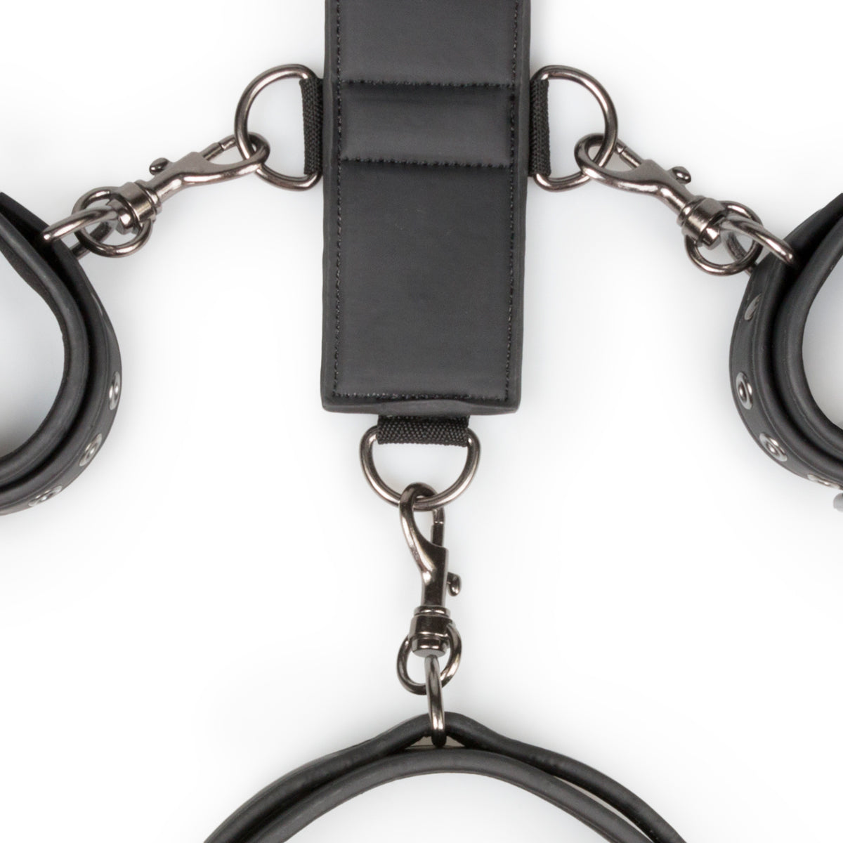 Neck and Wrist Restraint Bondage Kit with Harness Strap Handcuffs and Collar