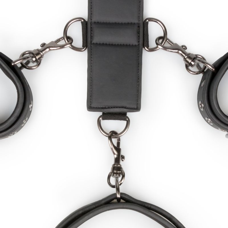 Neck and Wrist Restraint Bondage Kit with Harness Strap Handcuffs and Collar