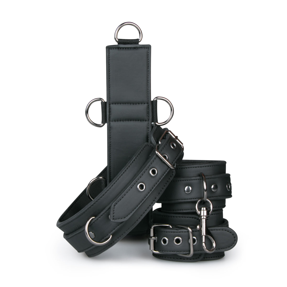 Neck and Wrist Restraint Bondage Kit with Harness Strap Handcuffs and Collar