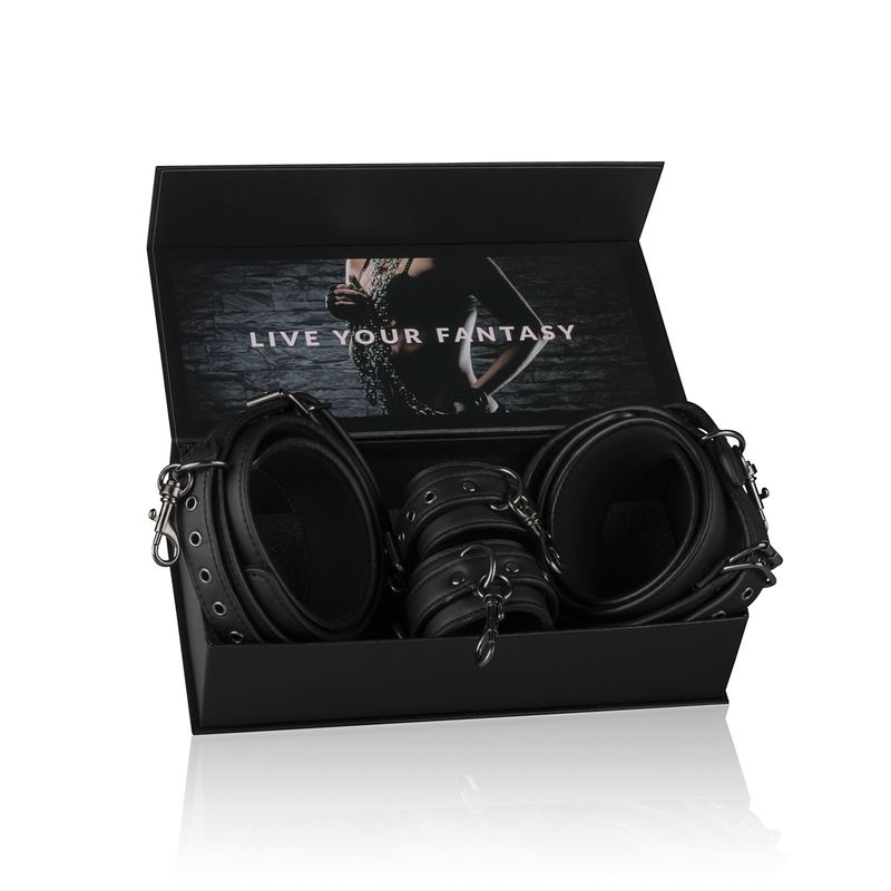 Thigh and Wrist Cuff Set – Durable Faux Leather BDSM Restraint Accessory
