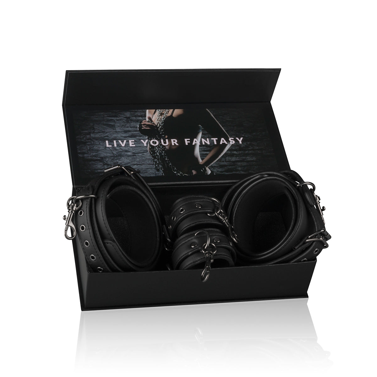 Thigh and Wrist Cuff Set – Durable Faux Leather BDSM Restraint Accessory