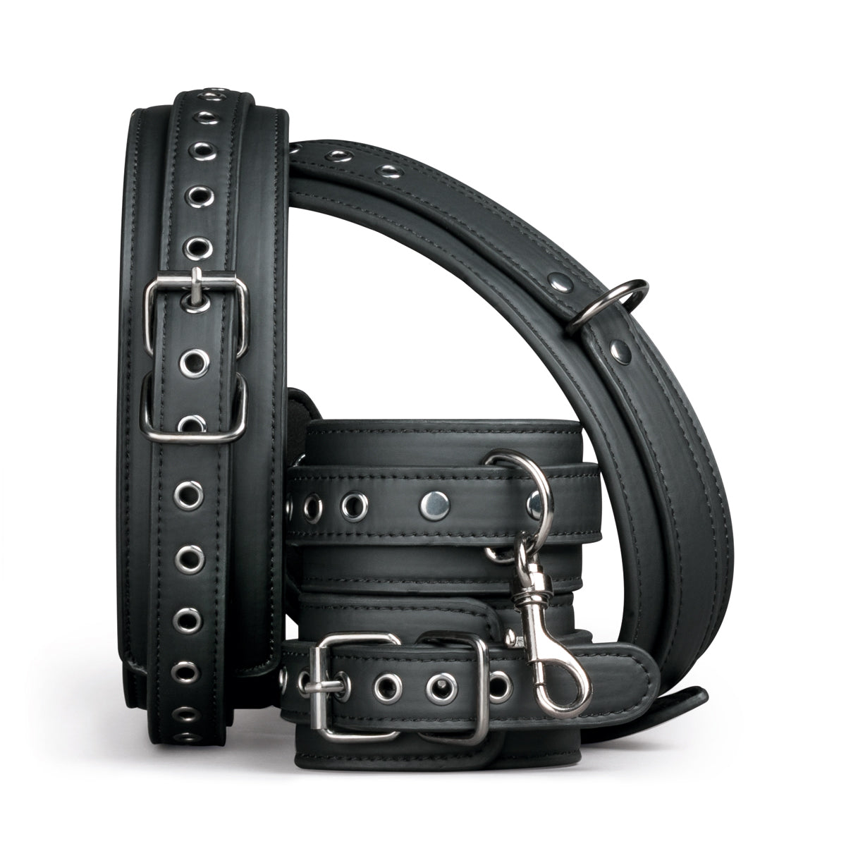 Thigh and Wrist Cuff Set – Durable Faux Leather BDSM Restraint Accessory