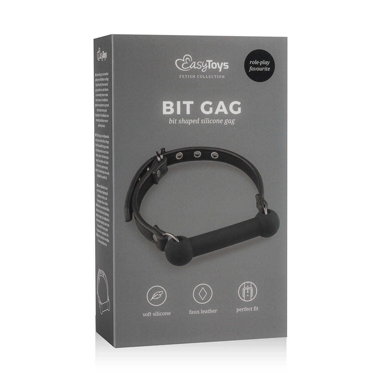 EasyToys Silicone Bit Gag for BDSM and Pony Play