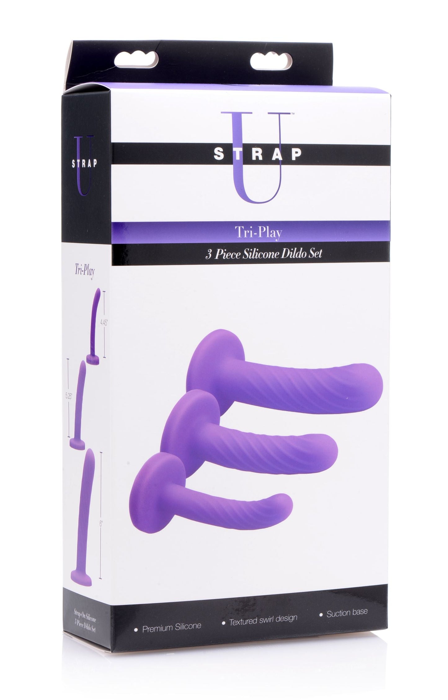Tri Play 3 Piece Purple Silicone Dildo Set