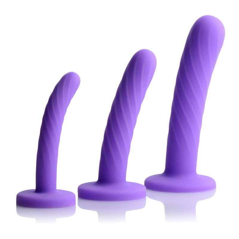 Tri Play 3 Piece Purple Silicone Dildo Set