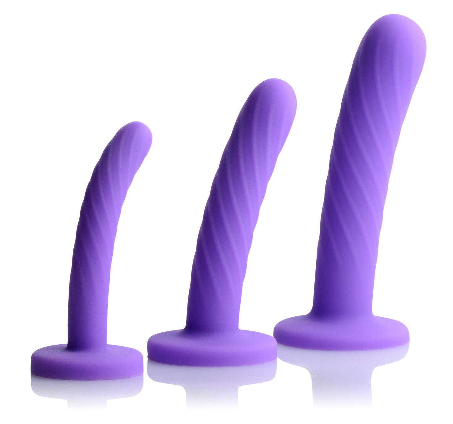 Tri Play 3 Piece Purple Silicone Dildo Set