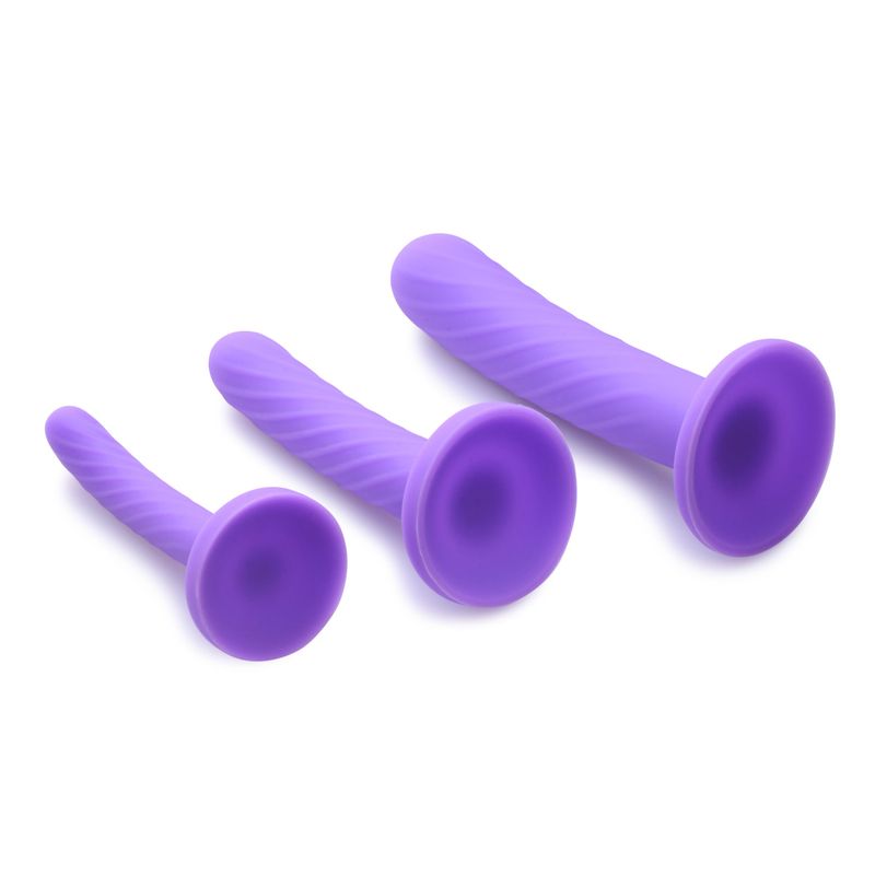 Tri Play 3 Piece Purple Silicone Dildo Set