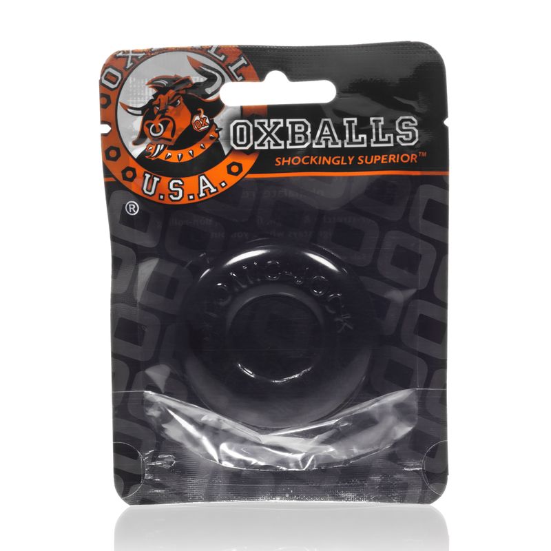 Donut 2 Large Black Cockring with Five Times Stretch