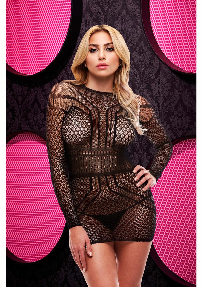 Long Sleeve Open Back Mini Dress for Intimate Adult Wear