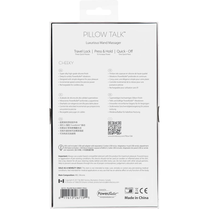 Pillow Talk Cheeky Wand – Luxury Wand Vibrator with Swarovski Crystal