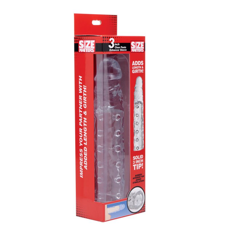 3in Clear Penis Enhancer Sleeve for Extra Length and Girth