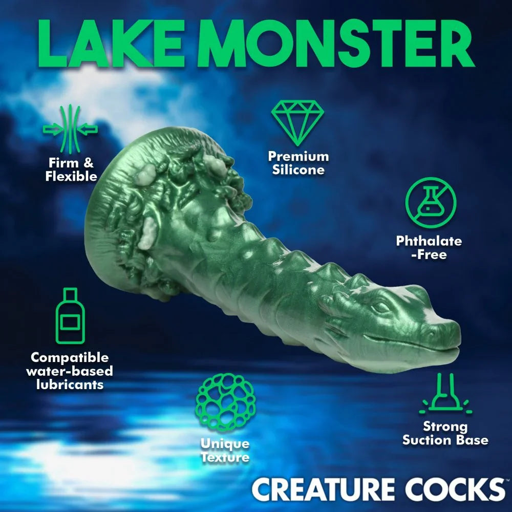 Creature Cocks Cockness Monster (Green) – 8.1" Silicone Dragon Dildo