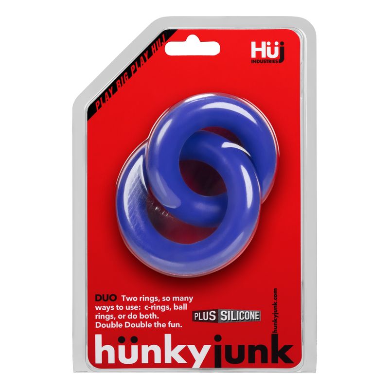 Duo Linked Cock and Ball Rings by Hunkyjunk Cobalt