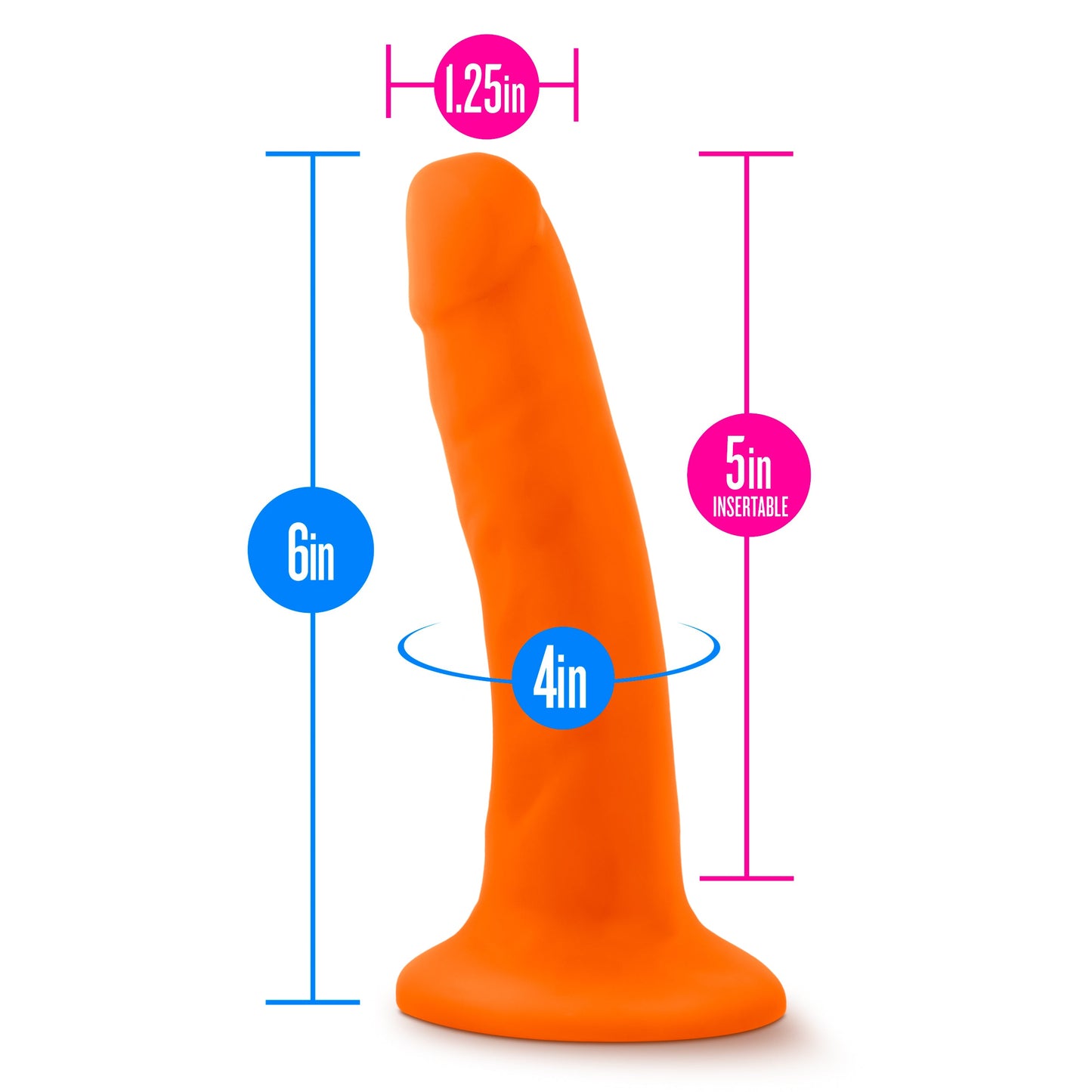 Neo Dual Density Cock 6 Inch Neon Orange Vibrator