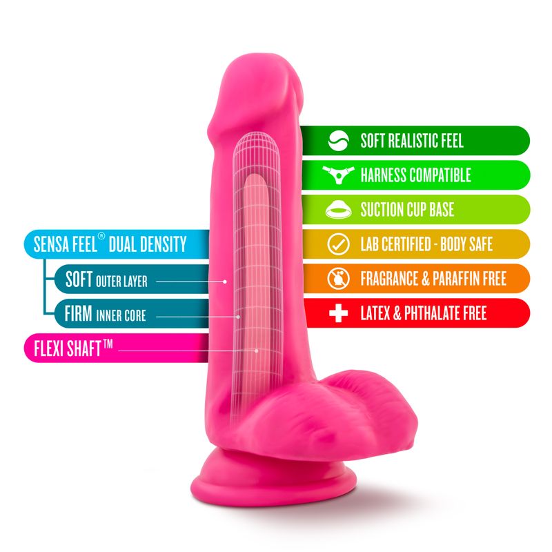 Neo Dual Density 6 Inch Dildo With Balls – Realistic Silicone Dildo