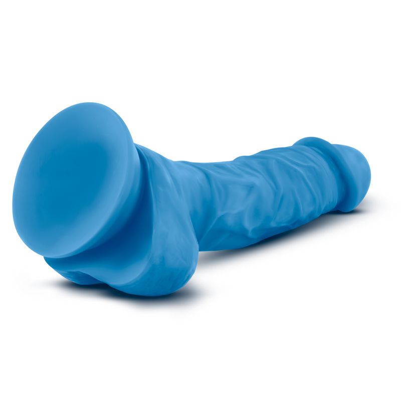Neo 7.5 Inch Dual Density Cock With Balls (Neon Blue) – 7.5 Inch Realistic Dildo