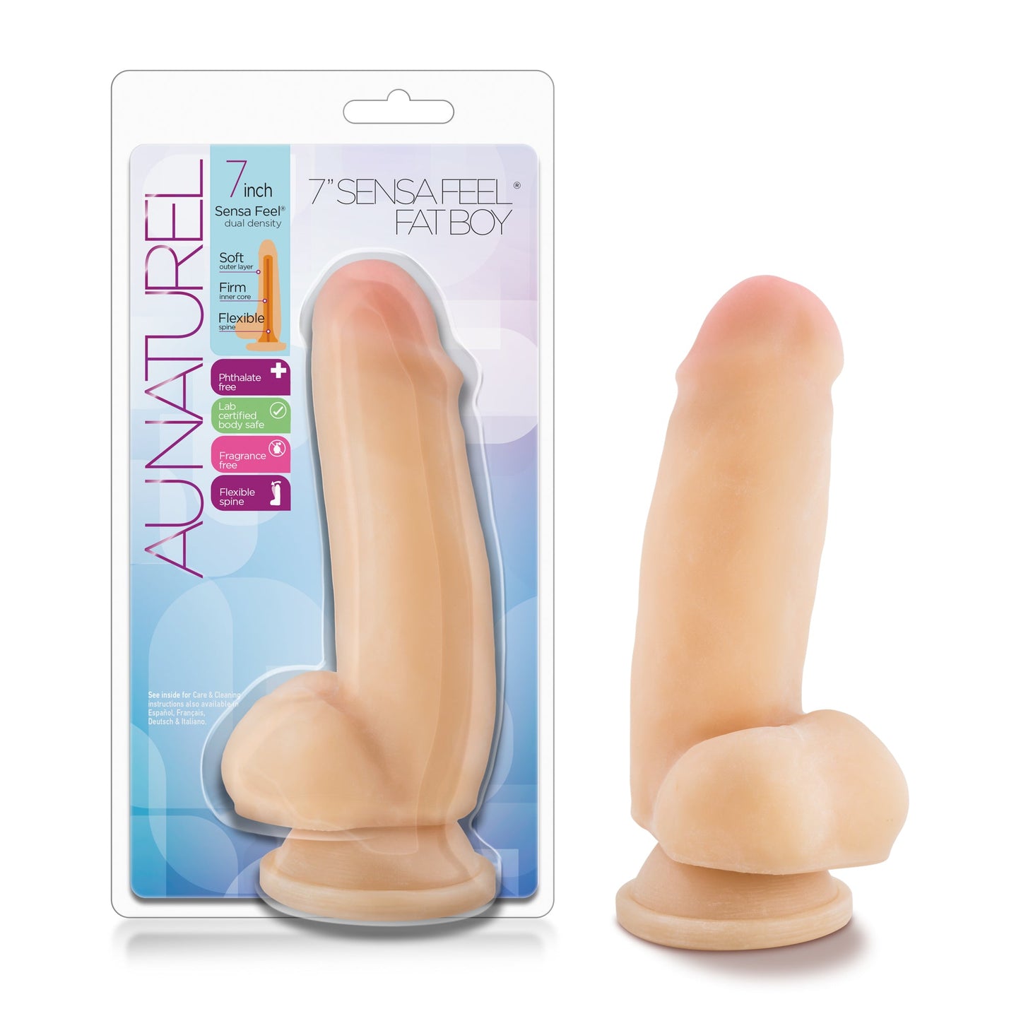 Au Naturel 7 Inch Sensa Feel Fat Boy Dildo Beige