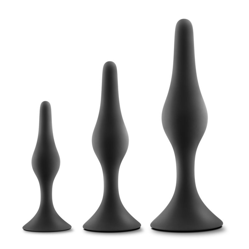 Luxe Beginner Plug Kit (Black) – Three Graduated Sizes Anal Plug Set