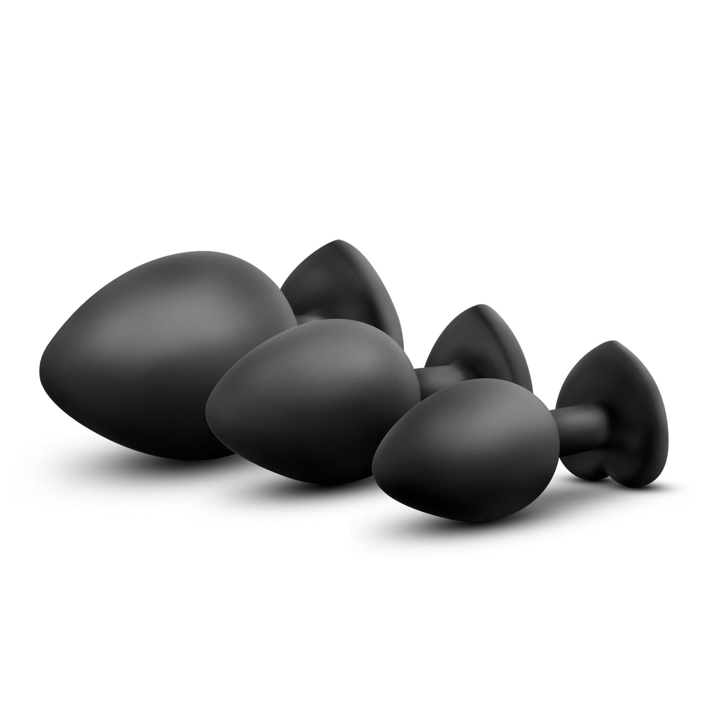 Luxe Bling Plugs Training Kit Black With Clear Gems - 3 Sizes