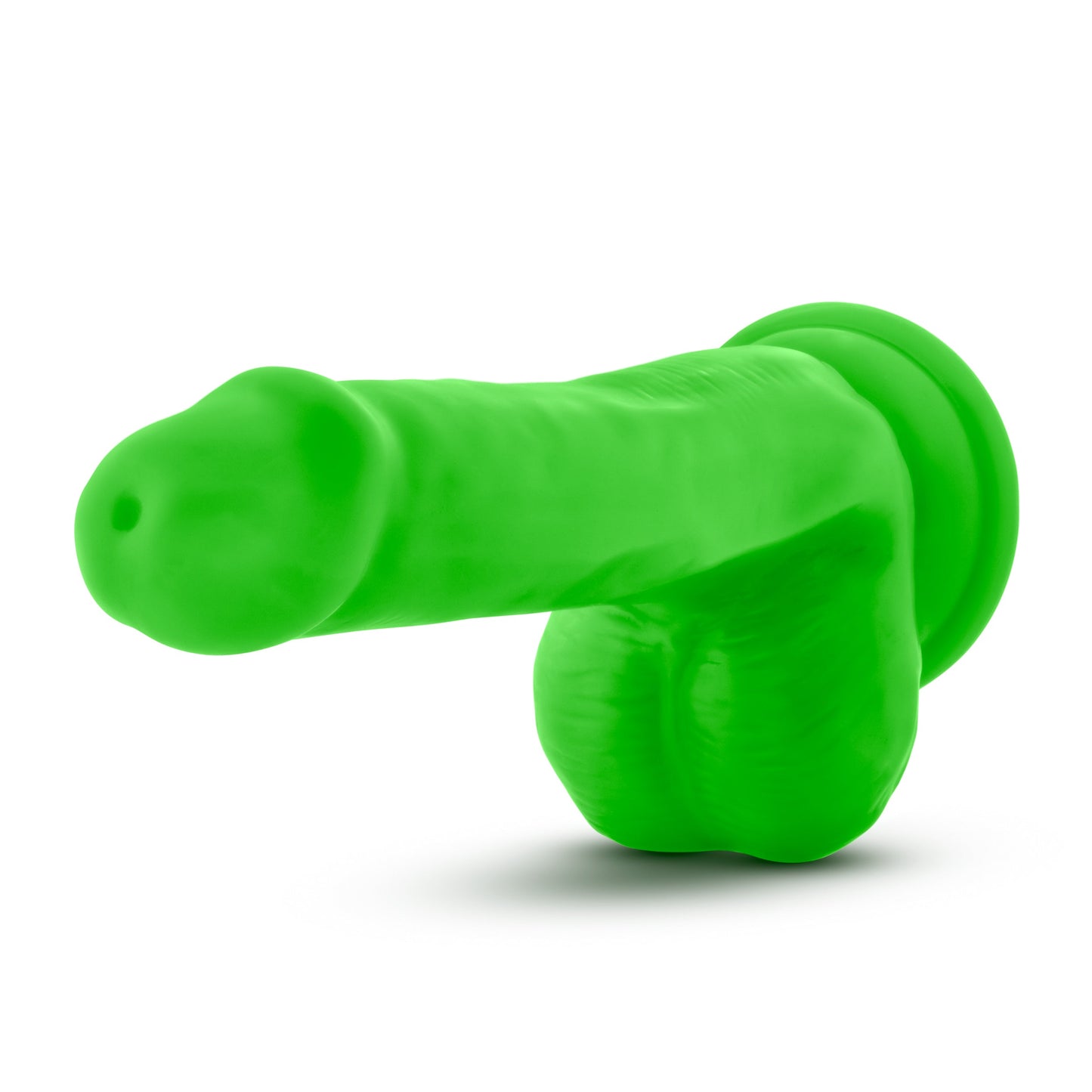Neo Elite 6 Inch Silicone Dual Density Cock with Balls Neon Green