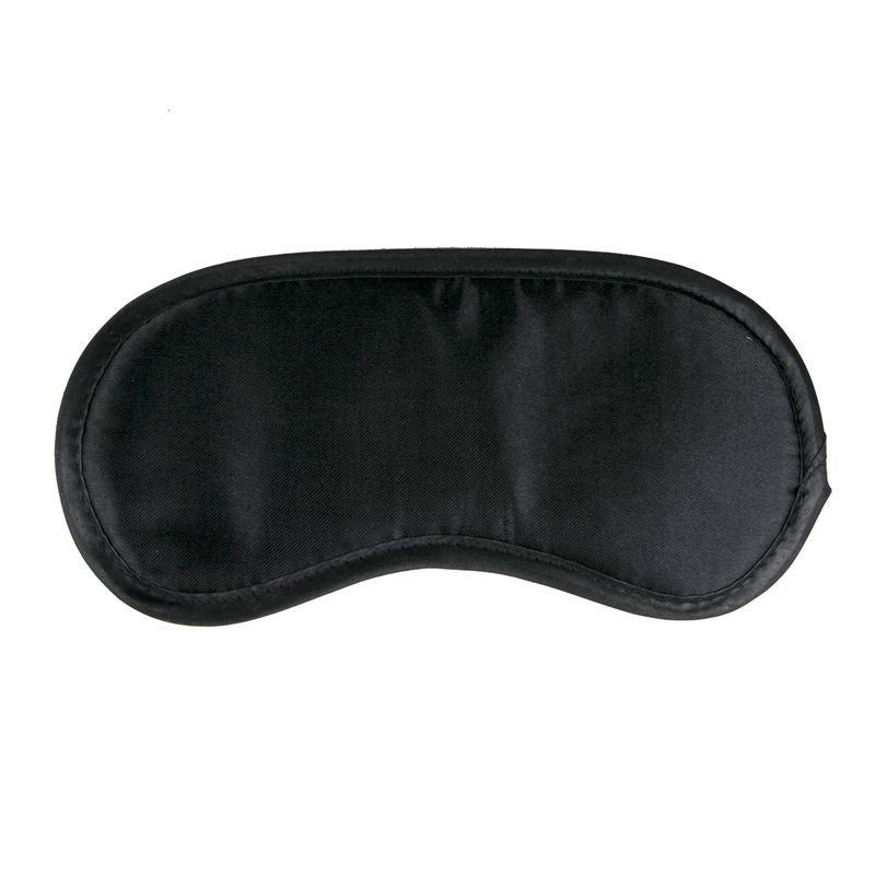 Black Satin Eye Mask for Sensory Deprivation and Intimacy