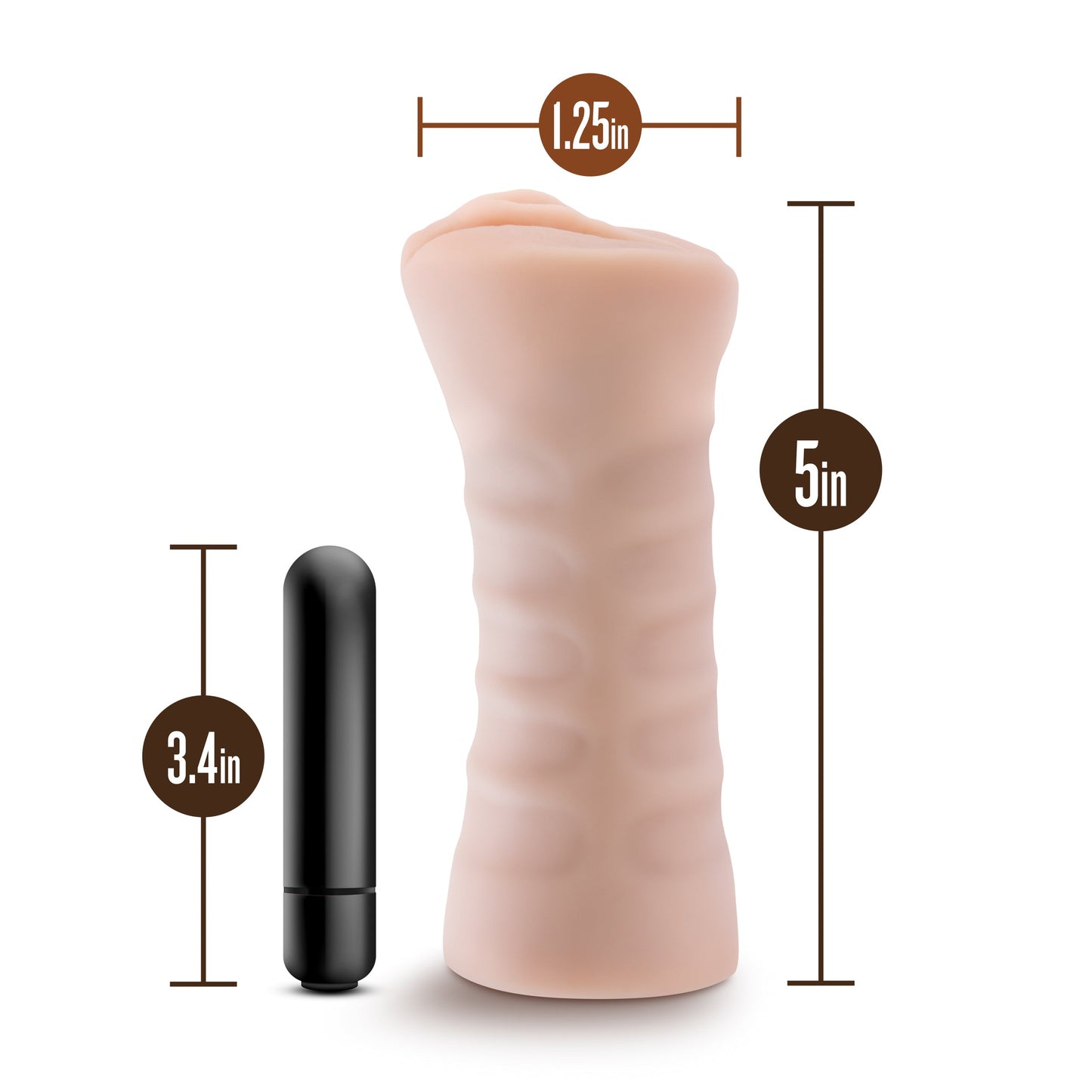 M For Men Rain Vanilla Realistic Vibrating Sleeve Toy