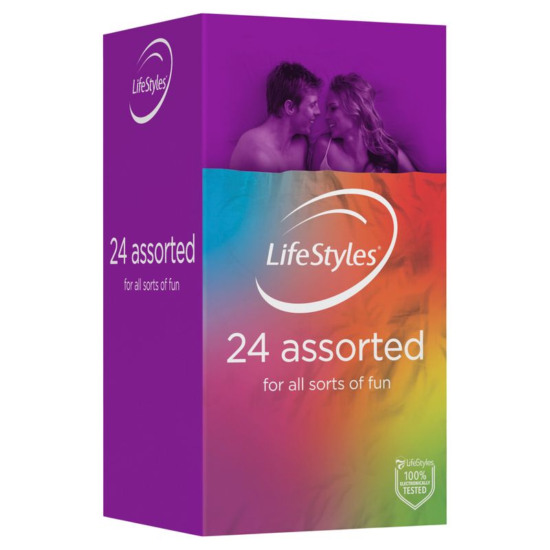 LifeStyles Assorted Condoms – Lubricated Variety Pack 20 Pack