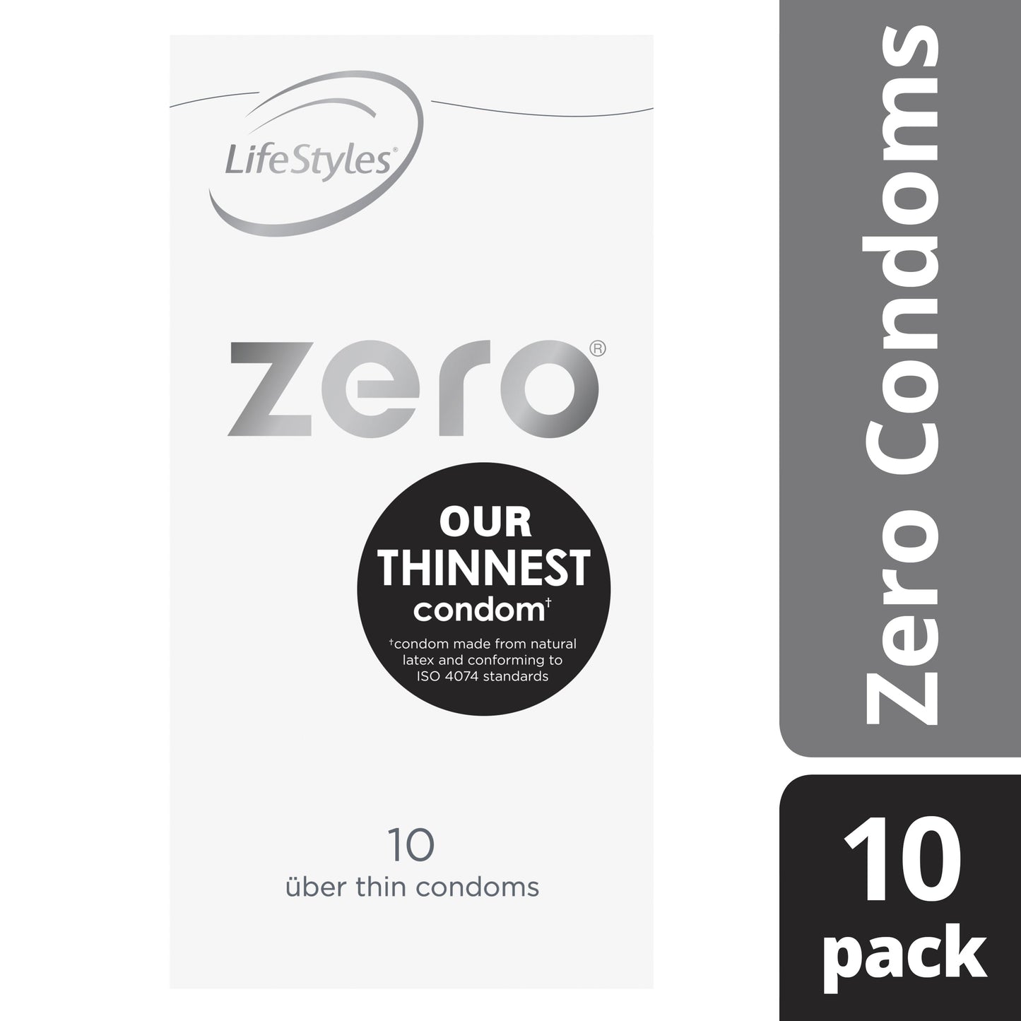 LifeStyles Zero Thin Lubricated Condoms – 52mm Condom 10 Pack