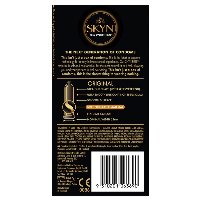 Skyn Original – Natural Feeling Polyisoprene Condoms 10 Pack