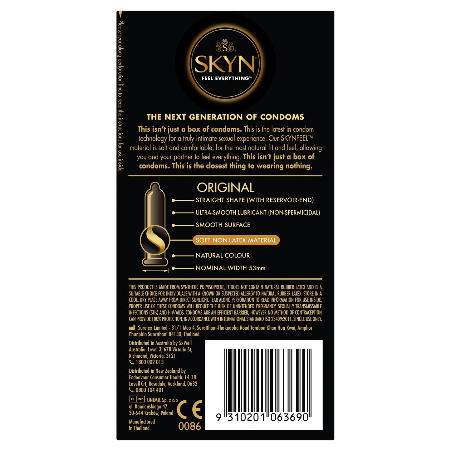 Skyn Original – Natural Feeling Polyisoprene Condoms 10 Pack