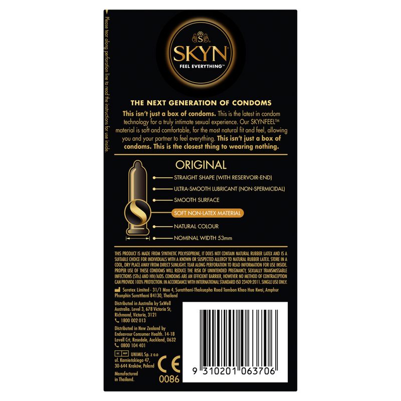 Skyn Original – Natural Feeling Polyisoprene Condoms 53mm 20 Pack