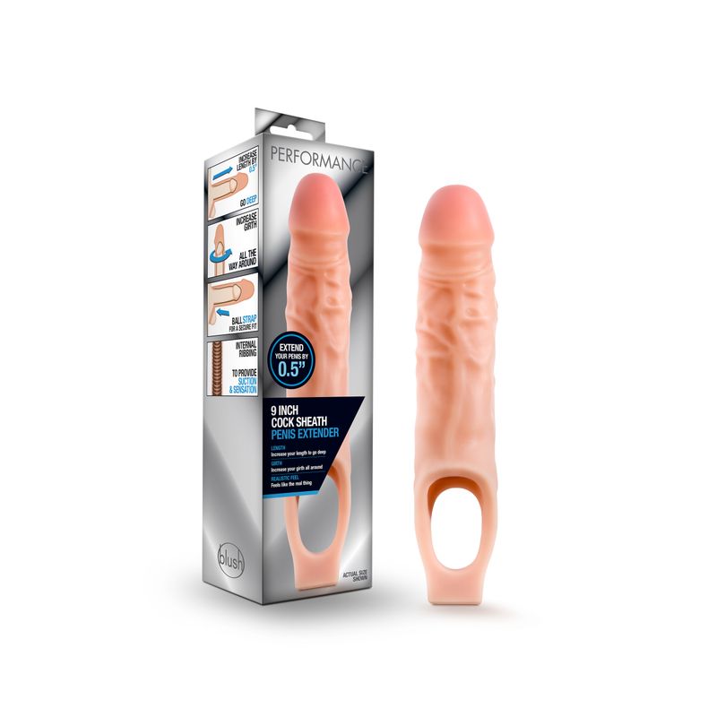Performance 9 Inch Cock Sheath Penis Extender with Vanilla Scent