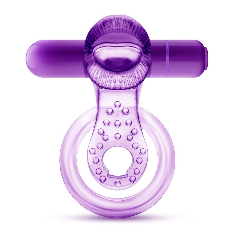 Vibrating Double Strap Cockring in Purple