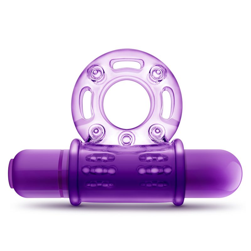 Play With Me Couples Play Vibrating Cock Ring in Purple