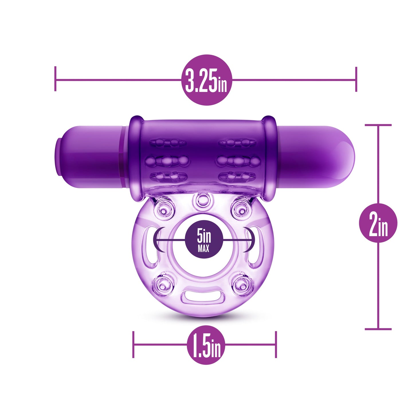 Play With Me Couples Play Vibrating Cock Ring in Purple