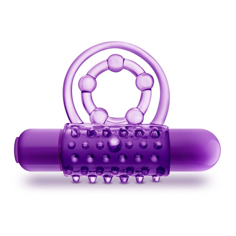 Play With Me The Player Vibrating Double Strap Cock Ring in Purple
