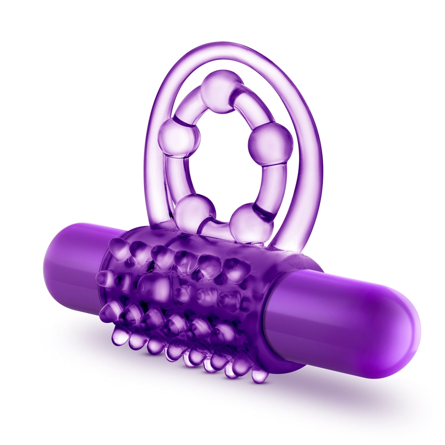 Play With Me The Player Vibrating Double Strap Cock Ring in Purple