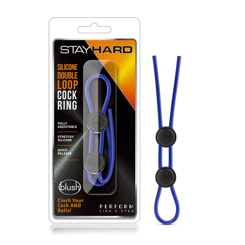 Stay Hard Silicone Double Loop (Blue) – Adjustable Cock Ring