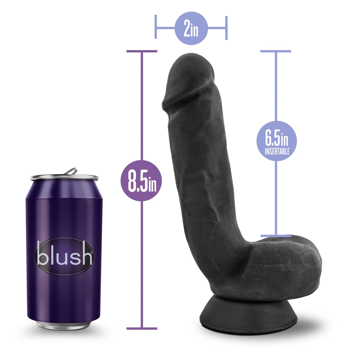 Au Naturel Bold Pound Dildo 8.5 Inch Black