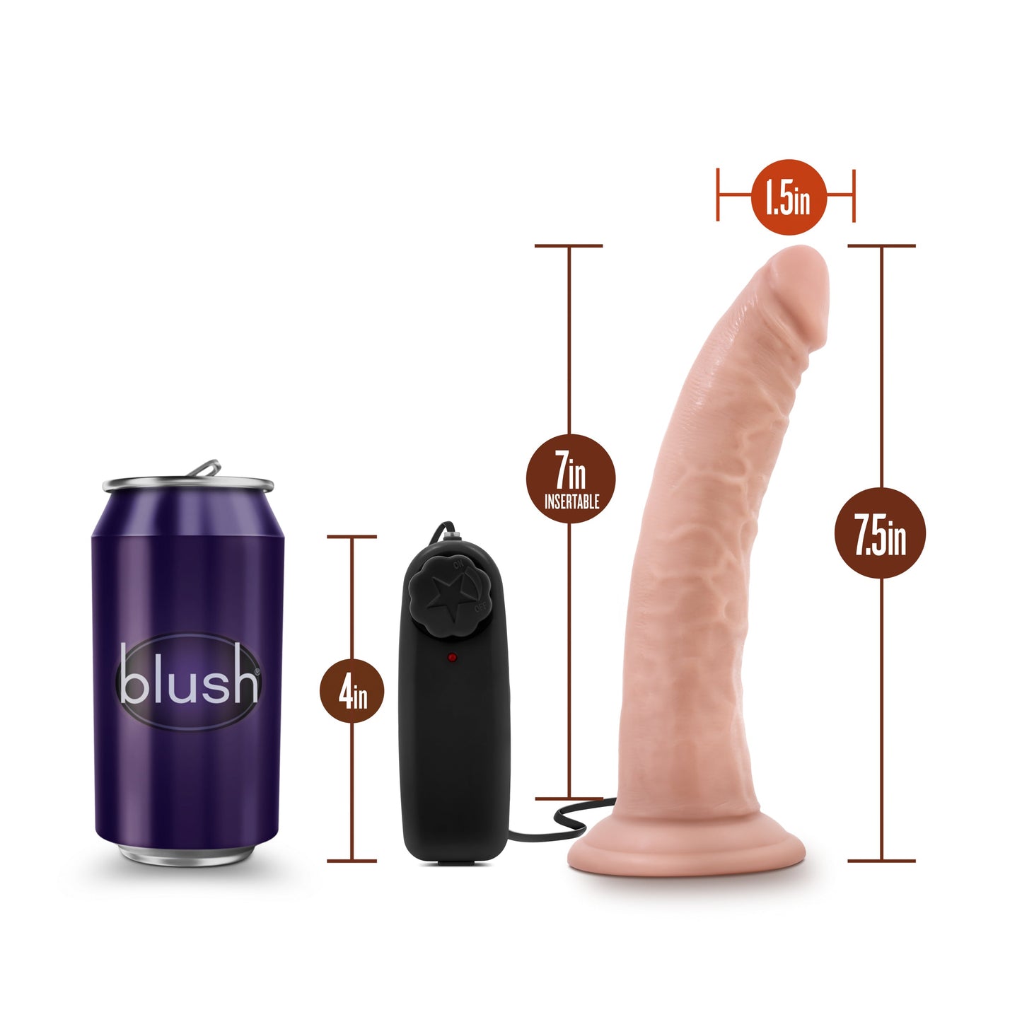 Dr Dave 7 Inch Realistic Vibrating Dildo with Suction Cup